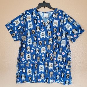 UA Scrubs Dog Scrub Top - Size XL